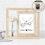 Personalized Minimalist Wooden Rotating Photo Frame