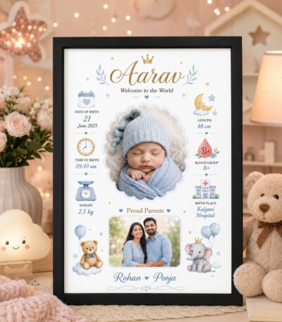 Personalised Baby Birth Stats Frame